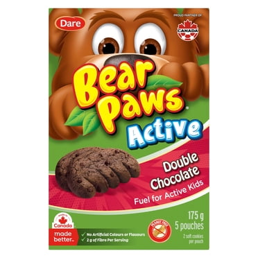Biscuits tendres au Dare Pattes d'ours actifs double chocolat, 175g (5 sachets)