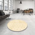 thumbnail image 3 of Ahgly Company Tapis d'Intérieur Ronds Abstraits Brun Or Unis, 6 Pieds Rond, 3 of 6