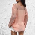 thumbnail image 5 of Chandails Décontractés pour Femmes Mode Chandail Décontracté pour Femmes à Manches Longues Col Rond Uni Chandail pour Dames Hauts Blouse Chandail Ample Hauts pour Femmes P-28 Rose-A S, 5 of 5