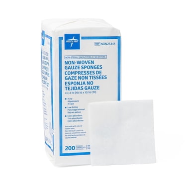 Éponges de gaze non tissées non stériles standard Medline, 4"x4"