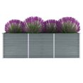 thumbnail image 1 of vidaXL Garden Raised Bed Galvanised Steel 240x80x77 cm Grey, 1 of 3