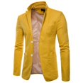 thumbnail image 2 of BOBOGOJP Blazer Jacket for Men Solid Color Comfy Casual Single Breasted Suit (Yellow,4XL), 2 of 3
