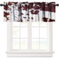 thumbnail image 1 of Cowhide Print Valance,Farm Animals Cow Brown 3D Fur Retro Pattern,Home Living Room Kitchen Decorative Window Curtains Valance,1 Panel 54" x 18", 1 of 5