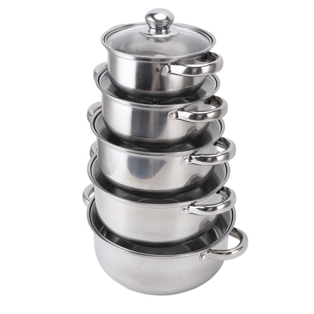 Ensemble de Casseroles en Acier Inoxydable, Ensemble de 5 Pcs pour la Maison