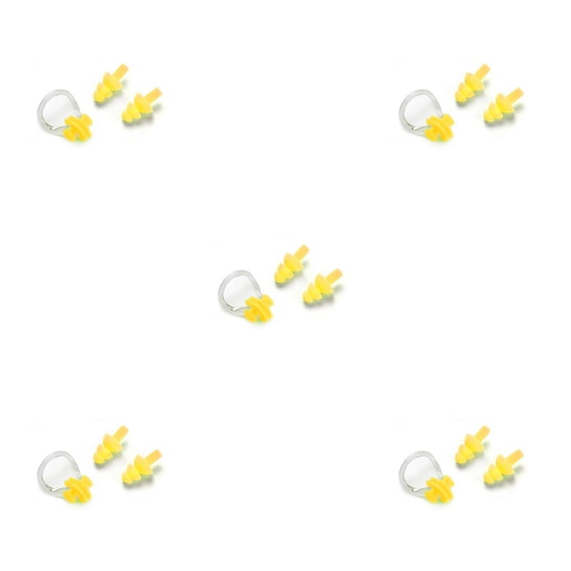 Youkk Waterproof Nose Clip Swimming Anti-skid Earplug for Protection Ear Protector Yellow 5Set