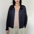 thumbnail image 3 of Womens Lightweight Summer Cardigan Rash Guard Long Sleeve Cover Up Open Front Wrap Cover Up Loungwear Sun Shawl, 3 of 7