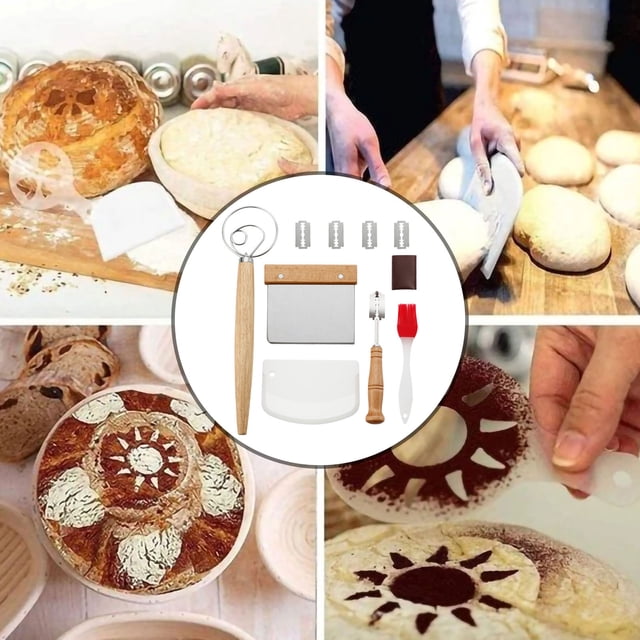 Agiferg Handmade Baguette Dough Bread Cutting Cutter Flour Mixer Baking Tool Scraper