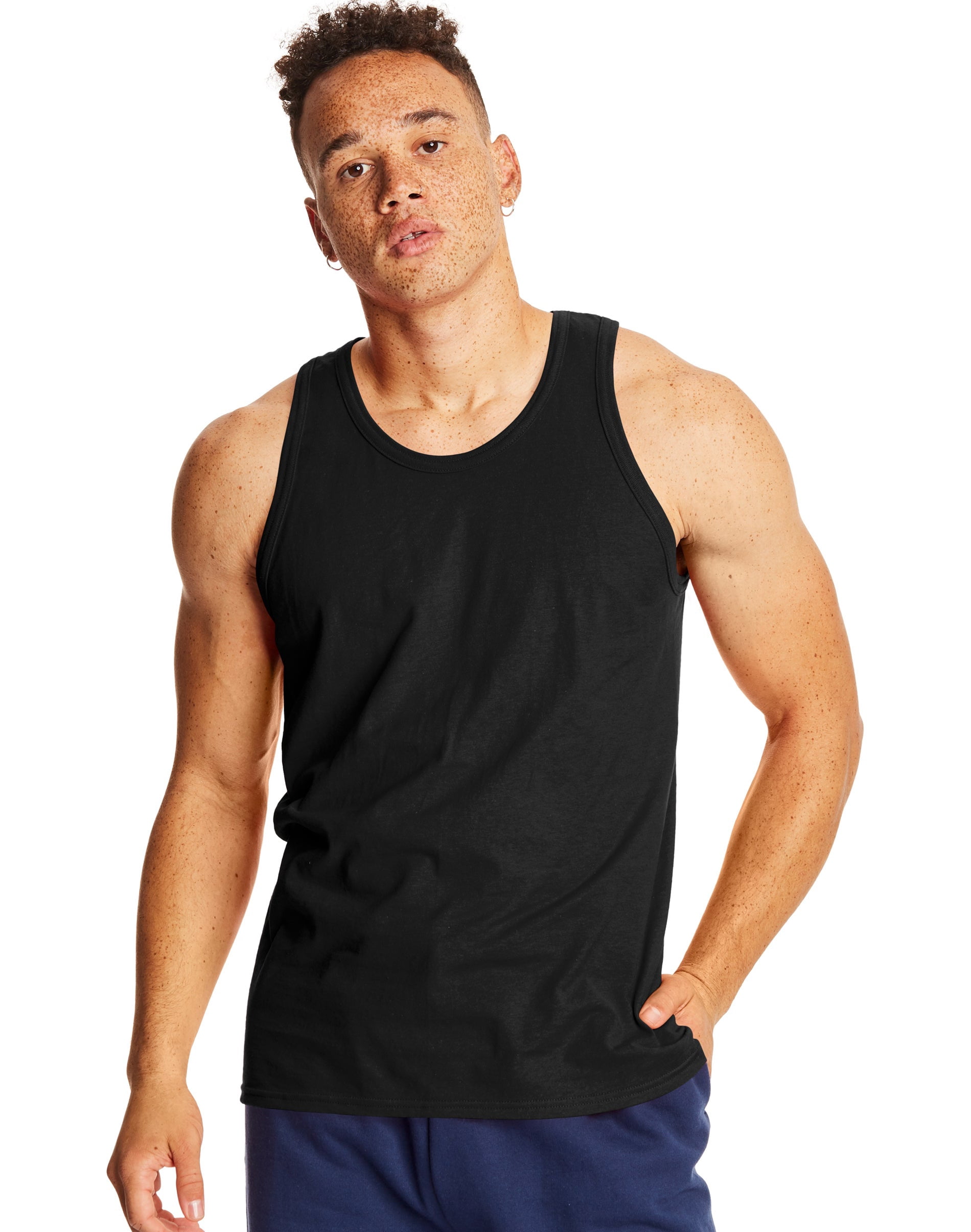 Hanes Mens X-Temp Performance Tank 2-Pack, S, Black