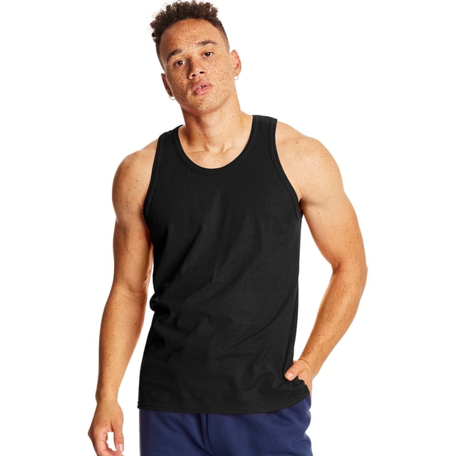 Hanes Mens X-Temp Performance Tank 2-Pack, 2XL, Black