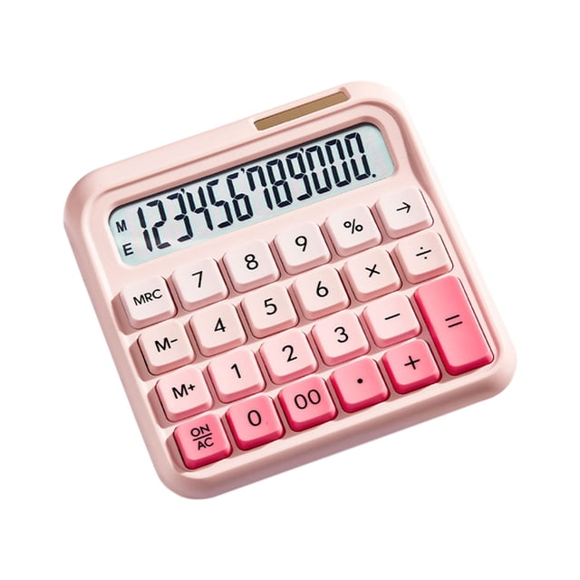 FHBVT Office Calculator 12-Digit LCD Calculator Flexible Candy Color Keyboard Automatic Power Saving Non-Slip Pad Home Office Financial Calculation Accounting Desk Tool Financial Planning Calculator