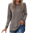 thumbnail image 1 of Pisexur Chandails en Molleton à Manches Longues pour Femmes Col Rond Décontracté T-Shirts Blouses Chandails en Molleton Tuniques avec Poche, 1 of 4