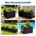 thumbnail image 3 of GloryStar Large Metal Planter Box boasts a rectangular, heavy duty steel construction with easy snap-on assembly, delivering a reliable and stylish solution for showcasing outdoor plants in gardens, 3 of 8