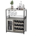 thumbnail image 2 of Wine Bar Rack Cabinet with Detachable Wine Rack and Storage, Coffee Bar with Glass Holder, Small Sideboard and Buffet Cabinet with Door, for Kitchen, Living Room, 2 of 7