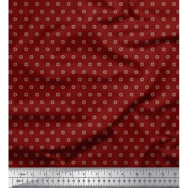 Soimoi Rayon Fabric Dot & Heart Shirting Print Sewing Fabric Yard 42 Inch Wide
