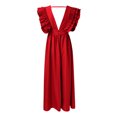 thumbnail image 5 of Ketyyh-chn99 Robe Femme Robe de Mariage Robe Maxi Soirée Élégante Robes Formelles Robe de Soirée pour Invitée de Mariage Rouge, TG, 5 of 5