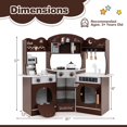 thumbnail image 3 of Honeyjoy Ensemble de Cuisine d'Angle avec Machine à Café Four Micro-Ondes Machine à Laver Brun, 3 of 10