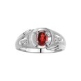 thumbnail image 1 of RYLOS Men's Rings Sterling Silver Rings Classic Designer Style 8X6MM Oval Gemstone & Diamond Ring Garnet January Birthstone Rings For Men Size 12, 1 of 7