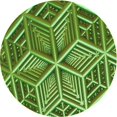 thumbnail image 1 of Ahgly Tapis Rond Lavable en Machine Intérieur Transitionnel Vert, 3 Pieds Rond, 1 of 7
