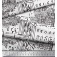 thumbnail image 2 of Soimoi White polyester Crepe Fabric London Theme Architectural Fabric Prints By Yard 52 Inch Wide, 2 of 3
