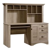 Sauder Harbor View Engineered Wood Computer Desk with Hutch in Salt Oak
