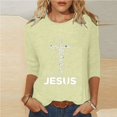 thumbnail image 1 of Daisyyozoid T-Shirt de Pâques Joyeuses pour Femme Col Rond Haut à Manches Longues Haut à Manches Longues Col Rond T-Shirt, 1 of 5