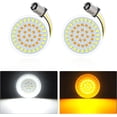thumbnail image 1 of GHSDFBB 1157 2" Bullet LED Front Turn Signals Light White Amber Blinker Light Compatible for Harley Davidson Sportster Softail Dyna, 1 of 7