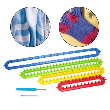 Long 4Pcs Knitting Looms Crochet Hook & Colorful Knitter
