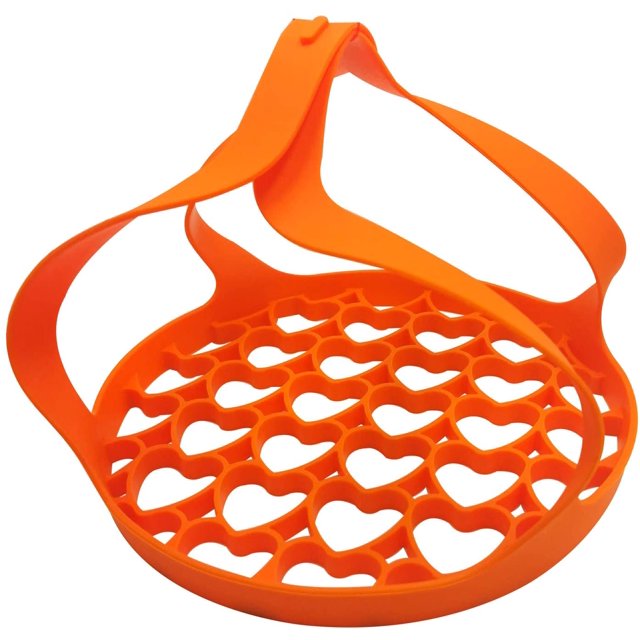 Pressure Cooker Sling,Silicone Sling Lifter Accessories, Anti-scalding Bakeware Lifter Steamer Rack for 6 Qt/8 Qt Instant Pot, Multi-function Cooker - Orange