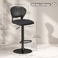 thumbnail image 3 of HOMCOM Tabourets de Bar, Ensemble de 2, Tabourets de Comptoir Pivotants Modernes, Noir, 3 of 10