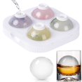 thumbnail image 1 of Ice Ball Maker Mold Round Sphere Ice Cube Tray Silicone Bottom With Lid Easy Fill And Release Large Round Ice Cube Mold For Cocktails Whiskey Ice Ball Mold 2.56 Inch 4 Ice Balls, 1 of 9