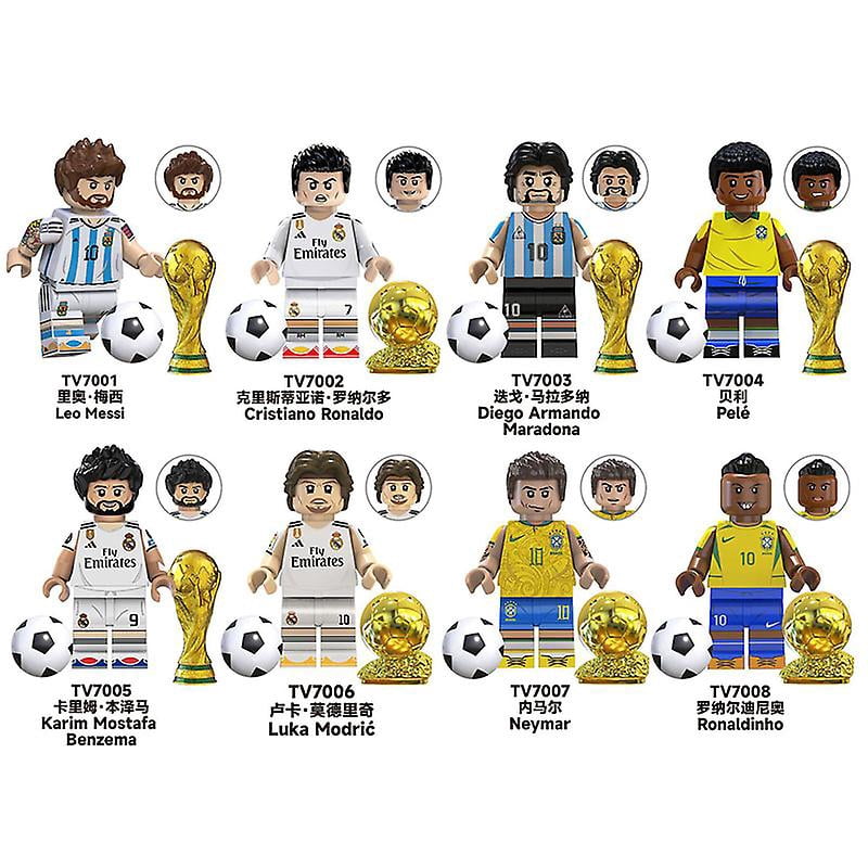 8pcs Football Stars Figures Building Blocks World Cup Football Players Figures Building Blocks Set For Kids Gift smc569
