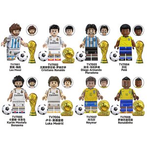 8pcs Football Stars Figures Building Blocks World Cup Football Players Figures Building Blocks Set For Kids Gift smc569