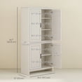 thumbnail image 3 of HOMCOM 64" Kitchen Pantry Storage Cabinet with Adjustable Shelves, White, 3 of 10