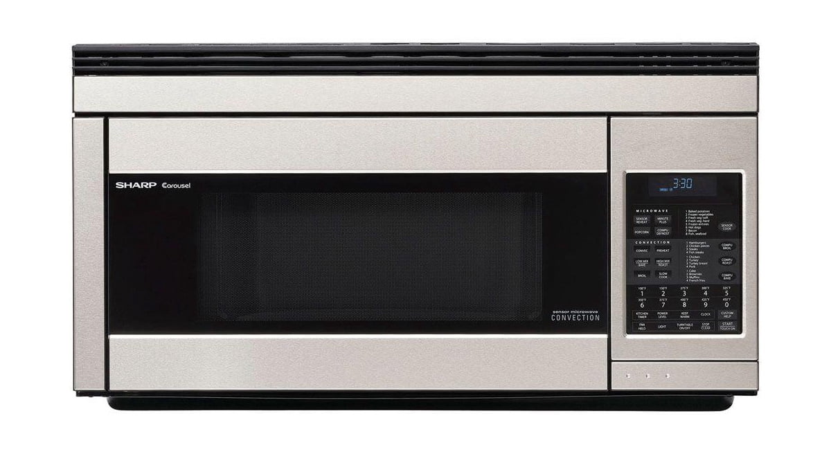 Sharp Carousel® 30" Over-the-Range Convection Microwave Oven, 1.1 Cu. ft., Stainless Steel, Easy Install, Energy Efficient, Advanced Cooking