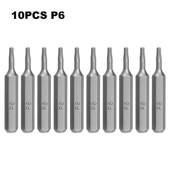 Lefu 10pcs 4mm Small Hex Shank Screwdriver Bits Set P2 P5 P6 Pentagram Power Tools