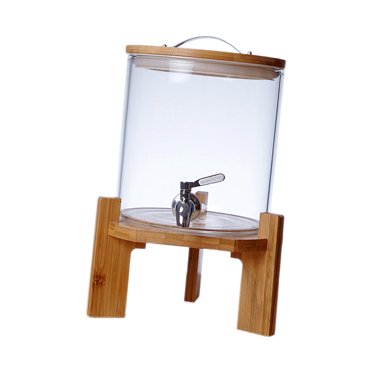 Distributeur de Baril à Boisson en Verre pour Cuisine avec Robinet en Acier Inoxydable Bocal de Rangement 5 L