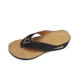 thumbnail image 1 of Wedge Sandals for Women Flip Flops Slide Open Toe Soft Sole Non Slip Breathable Beach Thong Shoes Black, 1 of 4