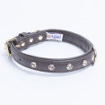 thumbnail image 1 of ATHENS Leather Dog Collar Single Row Rhinestones, 1 of 2
