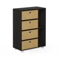 thumbnail image 1 of Furinno 4 Drawer Multipurpose Storage Cabinet Organizer, Espresso/Brown, 1 of 8