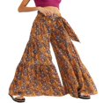thumbnail image 3 of Pantalons de Plage Boho pour Femmes Taille Haute Décontractée Ample Jambe Grand Droite Imprimée, 3 of 6