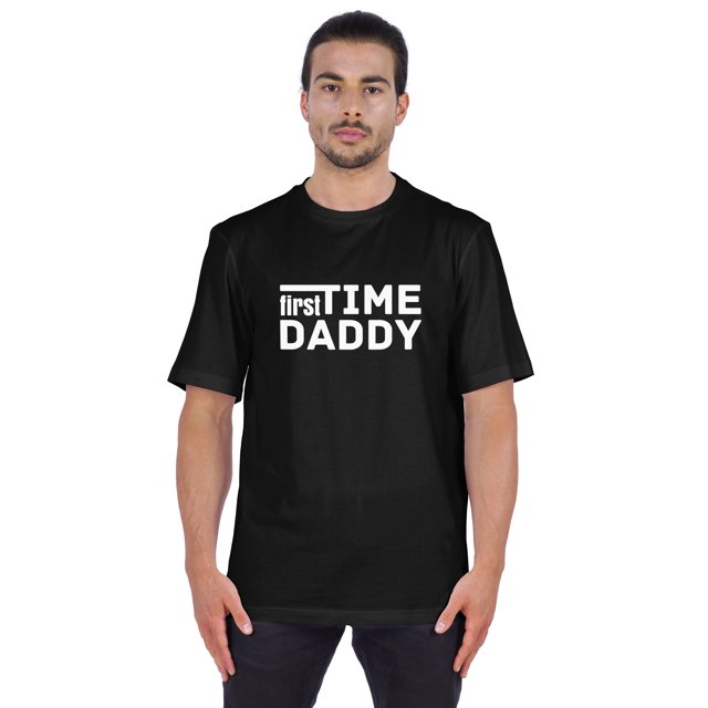 Inkmeso T-Shirt à Manches Courtes pour Homme avec Imprimé Graphique « First Time Daddy », Chandail Jersey pour Papa