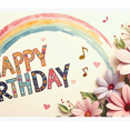 thumbnail image 4 of Colorful Flower Themed Happy Birthday Banner Background Party Decorations Backdrop for Birthday Party Photography Props Decor Happy Events, 4 of 4