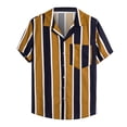 thumbnail image 1 of XZNGL Chemise en Denim Homme Homme Décontracté Boutons Plage Imprimé Rayé Non Positionné Col Rabattu Chemise à Manches Courtes Blouse Chemise pour Homme Décontracté, 1 of 9