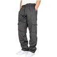 thumbnail image 1 of EQWLJWE Men's Joggers Athletic Sweatpants Loose Fit Drawstring Cargo Trousers Tracksuit Gym Sweatpants with Pockets, 1 of 3