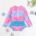 thumbnail image 4 of Baby Girls Rash Guard Swimwear Cartoon Sun Protection Long Sleeve Girls Bathing Suits Size 0-6 Months Girls Clothing, 4 of 7