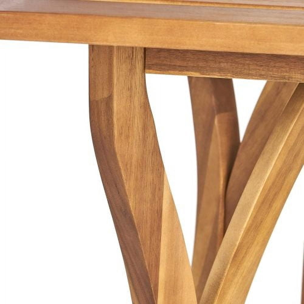 Homy Casa Table à Manger Extérieure en Acacia, 59 po, Table de Patio Rectangulaire à Lattes, Teck