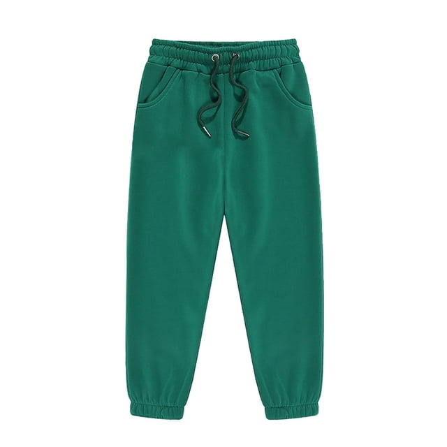 Girls Sweatpants Summer Sports Elastic Solid Breathable Athletic Pant Green Spring Trendy Trousers 2-3T