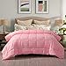 thumbnail image 3 of Evolive All Season Pre Washed Soft Microfiber White Goose Down Alternative Comforter (Pink, Full/Queen), 3 of 4