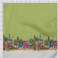 thumbnail image 3 of Soimoi Moss Georgette Fabric Buildings Panel Print Fabric by Yard 42 Inch Wide, 3 of 3