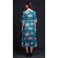 thumbnail image 4 of Bimba Cotton Blue Rose & Ranunculus Floral rinted Womens Asymmetrical ShiftDressWith Pockets Casual MidiDress-Medium, 4 of 4
